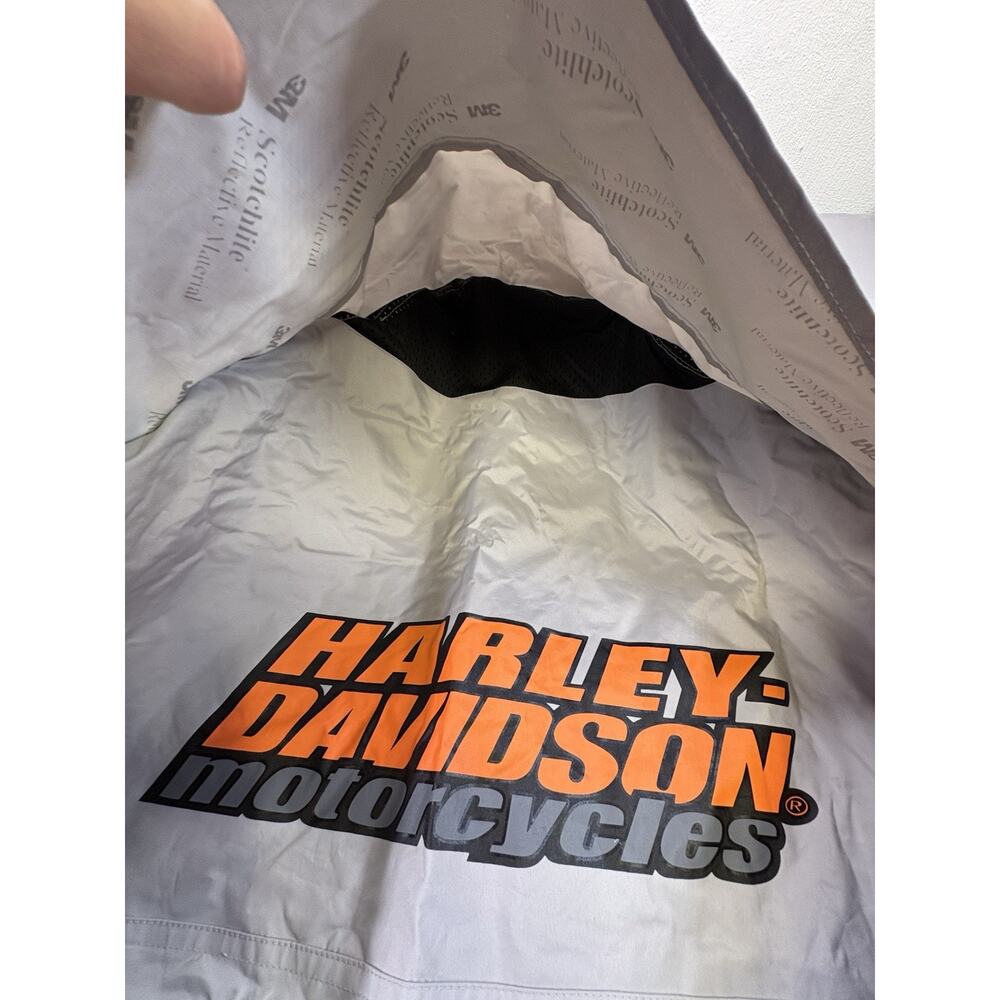 Harley Davidson Reflective Packable Motorcycle Rain/Wind Jacket Extra Large - Picture 14 of 15